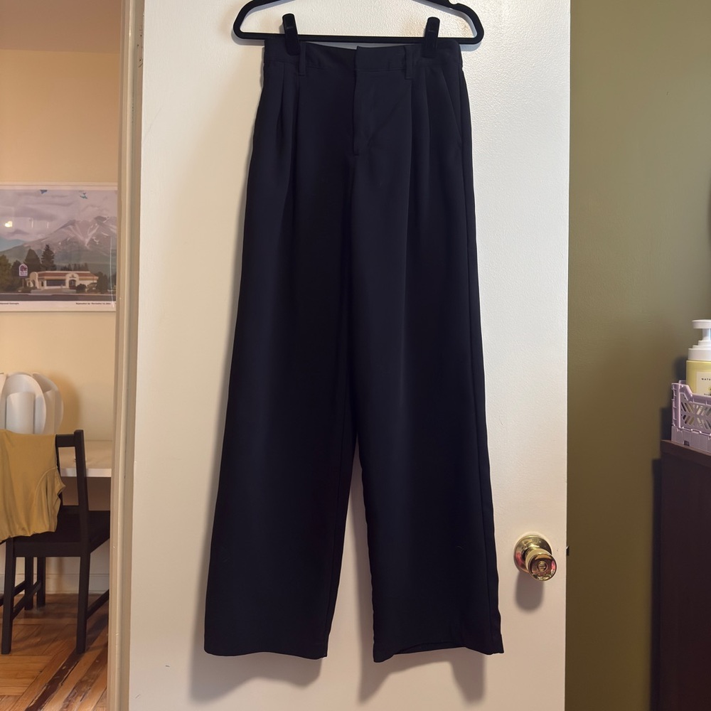 GAP black high rise wide leg easy trousers size 4